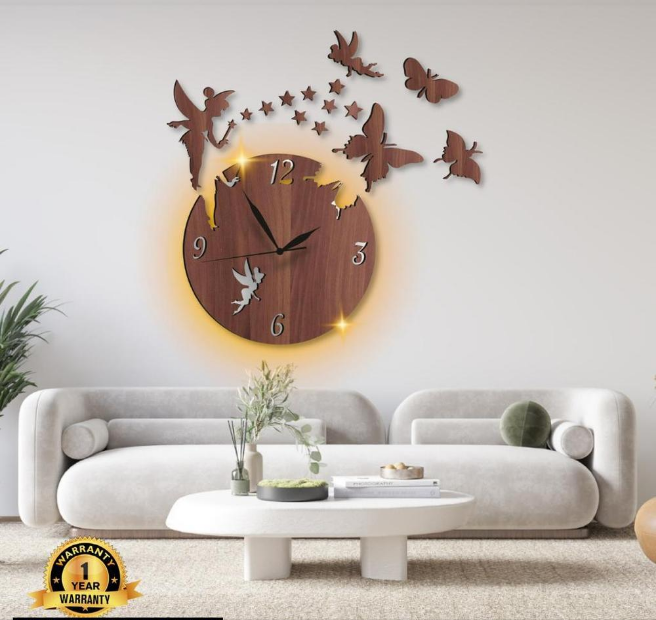 Fairy Design Laminated Wall Clock With Backlight Trend Nexus