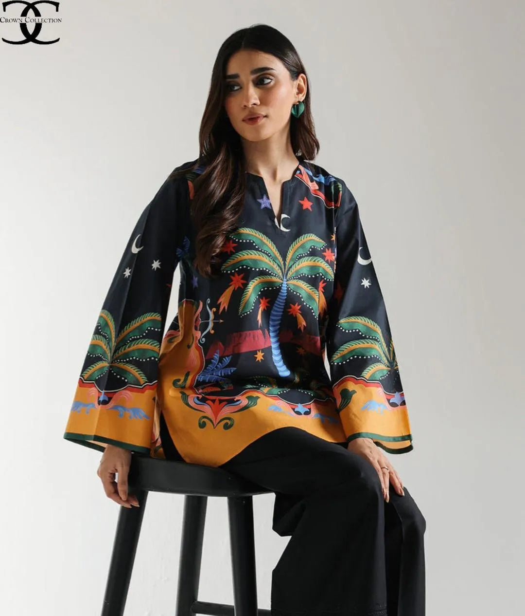 1 Pc Women's Stitched Lawn Digital Print Shirt Trend Nexus