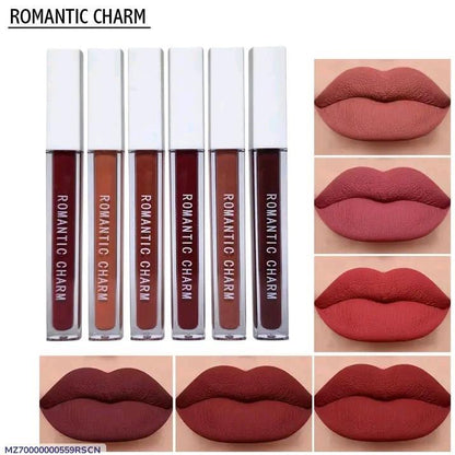 Romantic Empire High Pigmented Matte Lip Gloss Set – 6 Shades of Red Trend Nexus
