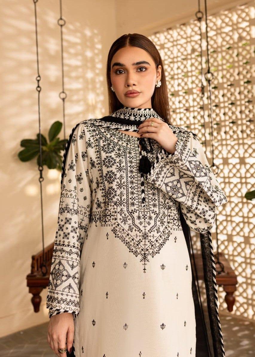 Elegant Women's Stitched Suit - Embroidered Cotton Fabric Trend Nexus