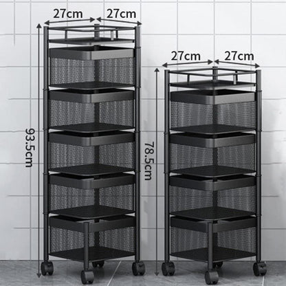 SpinFresh™ 5-Layer Rotatable Fruit Basket – Space-Saving Iron Organizer Trend Nexus