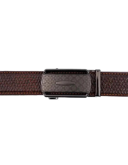 Leather Belt Brown – Designer Pattern with Metal Buckle Trend Nexus