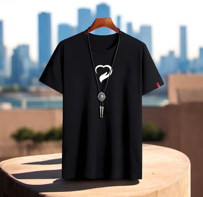 Men's Black Printed Cotton Jersey Half Sleeve T-Shirt Trend Nexus