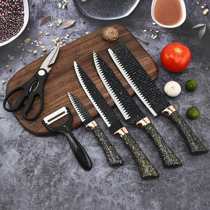 6 Pieces Stainless Steel Knife Set with Scissors & Peeler – Durable Kitchen Essentials Trend Nexus