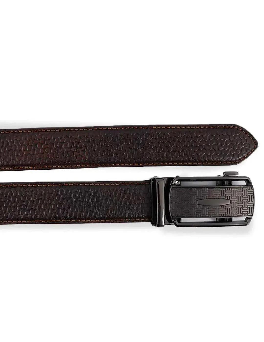Leather Belt Brown – Designer Pattern with Metal Buckle Trend Nexus