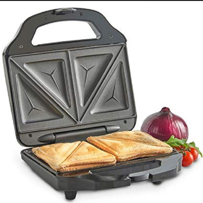 ToastMaster™ 750W Electric Sandwich Maker – Sleek Black Stainless Steel Trend Nexus
