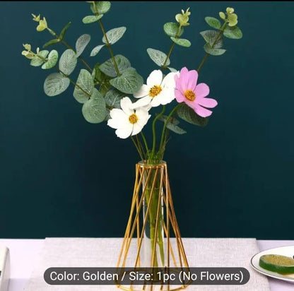 Aurora™ Golden Geometric Desktop Vase – Modern Decorative Accent (1 Pc) Trend Nexus