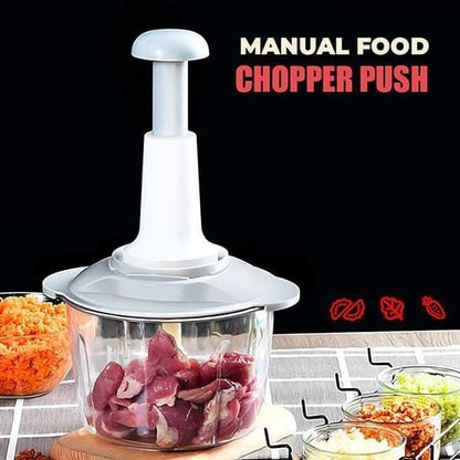 ChopMaster™ Manual Hand Press Food Chopper – ABS & Stainless Steel (1 Pc) Trend Nexus