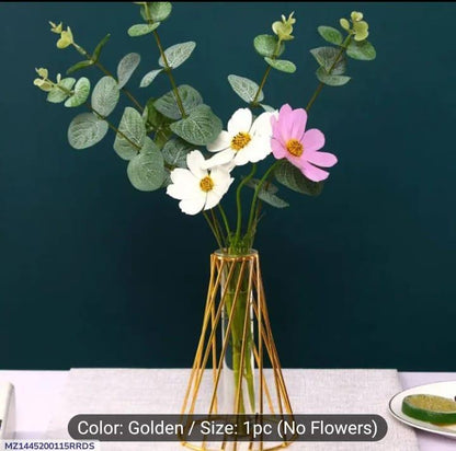 Aurora™ Golden Geometric Desktop Vase – Modern Decorative Accent (1 Pc) Trend Nexus