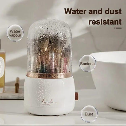 Rotating Makeup Organizer with Transparent Dust-Proof Lid – 360° Design Trend Nexus