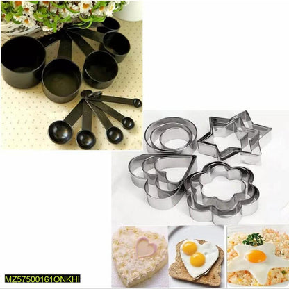BakeMate™ 10-Piece Measuring Cup & 12-Piece Cookie Cutter Combo – Black & Stainless Steel Trend Nexus