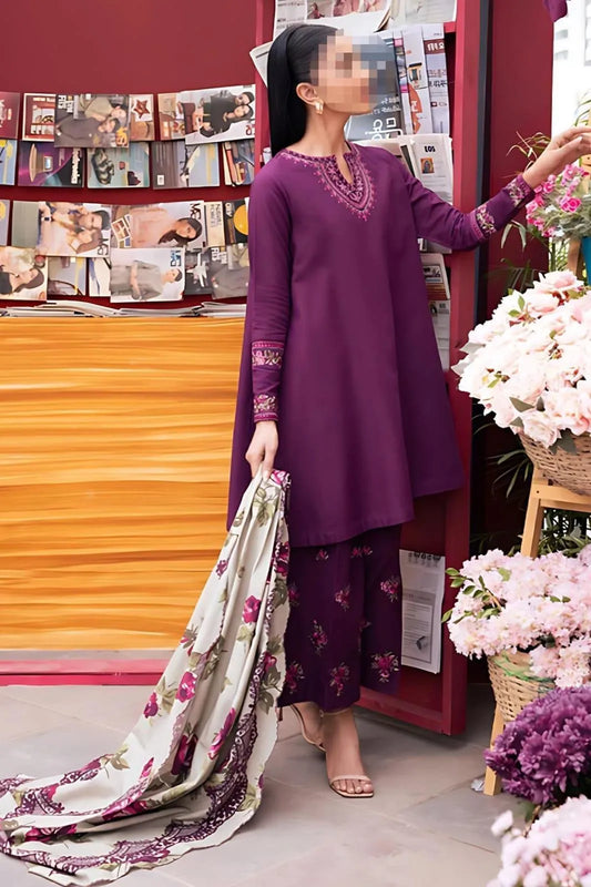 3 Pcs Women’s Unstitched Embroidered Suit Trend Nexus