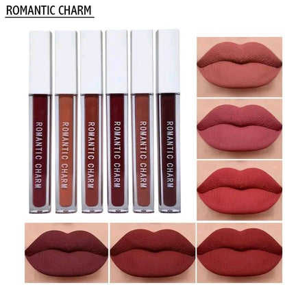Romantic Empire High Pigmented Matte Lip Gloss Set – 6 Shades of Red Trend Nexus