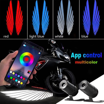 Durability LED Strip Light – Bluetooth-Controlled Multicolor Angel Wing Light for Bikes &amp; Cars