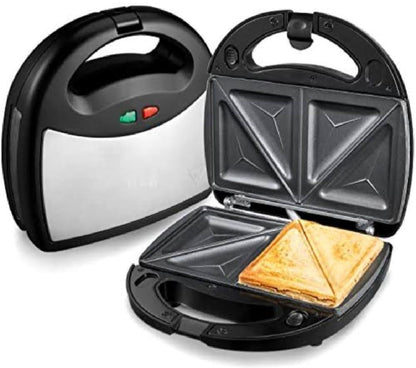 ToastMaster™ 750W Electric Sandwich Maker – Sleek Black Stainless Steel Trend Nexus