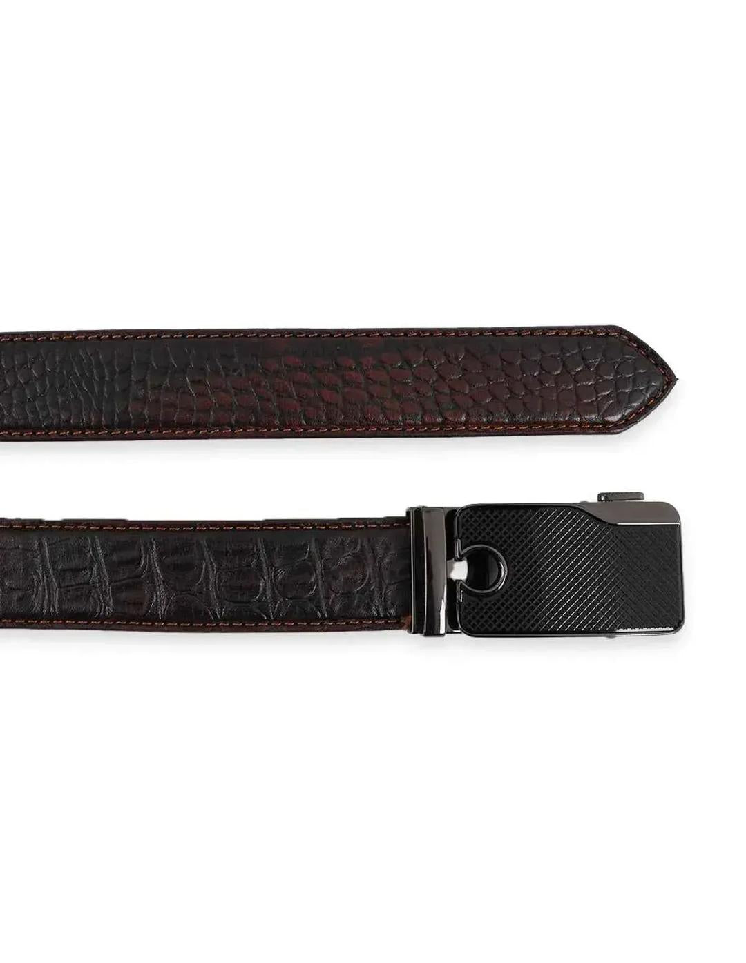 Leather Belt Brown – Designer Pattern with Metal Buckle Trend Nexus