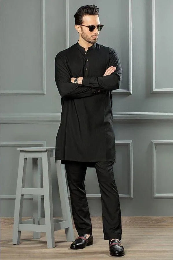 Men’s Wash & Wear Plain Shalwar Kameez – 2 Pcs Set in Grey Trend Nexus