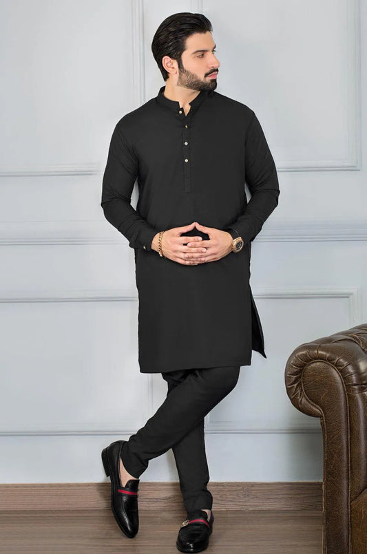Men’s Wash & Wear Plain Shalwar Kameez – 2 Pcs Set in Grey Trend Nexus