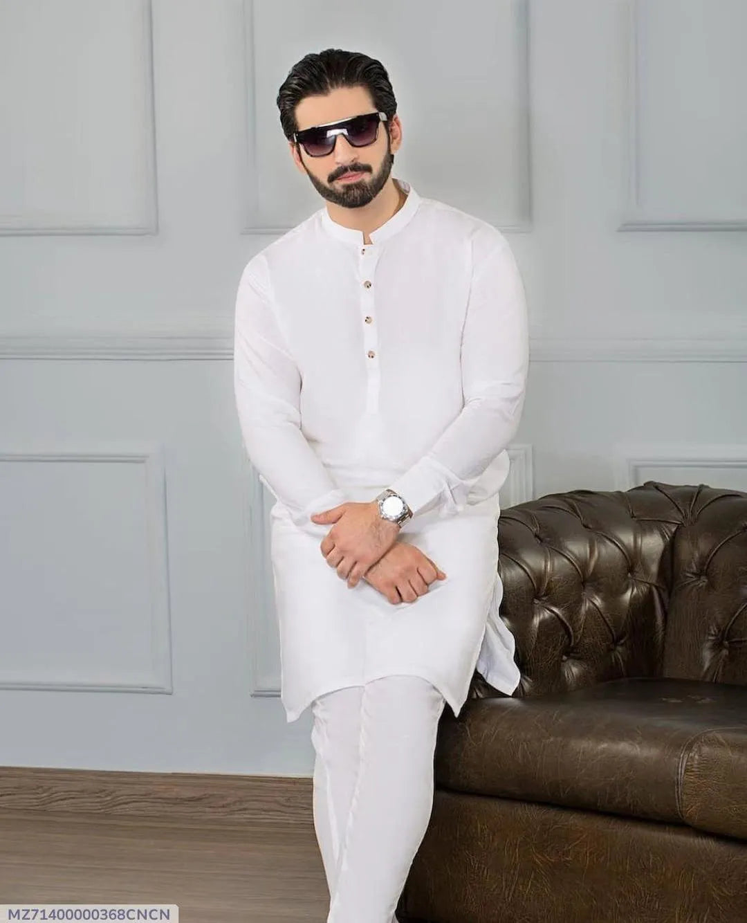 Men’s Wash & Wear Plain Shalwar Kameez – 2 Pcs Set in Grey Trend Nexus