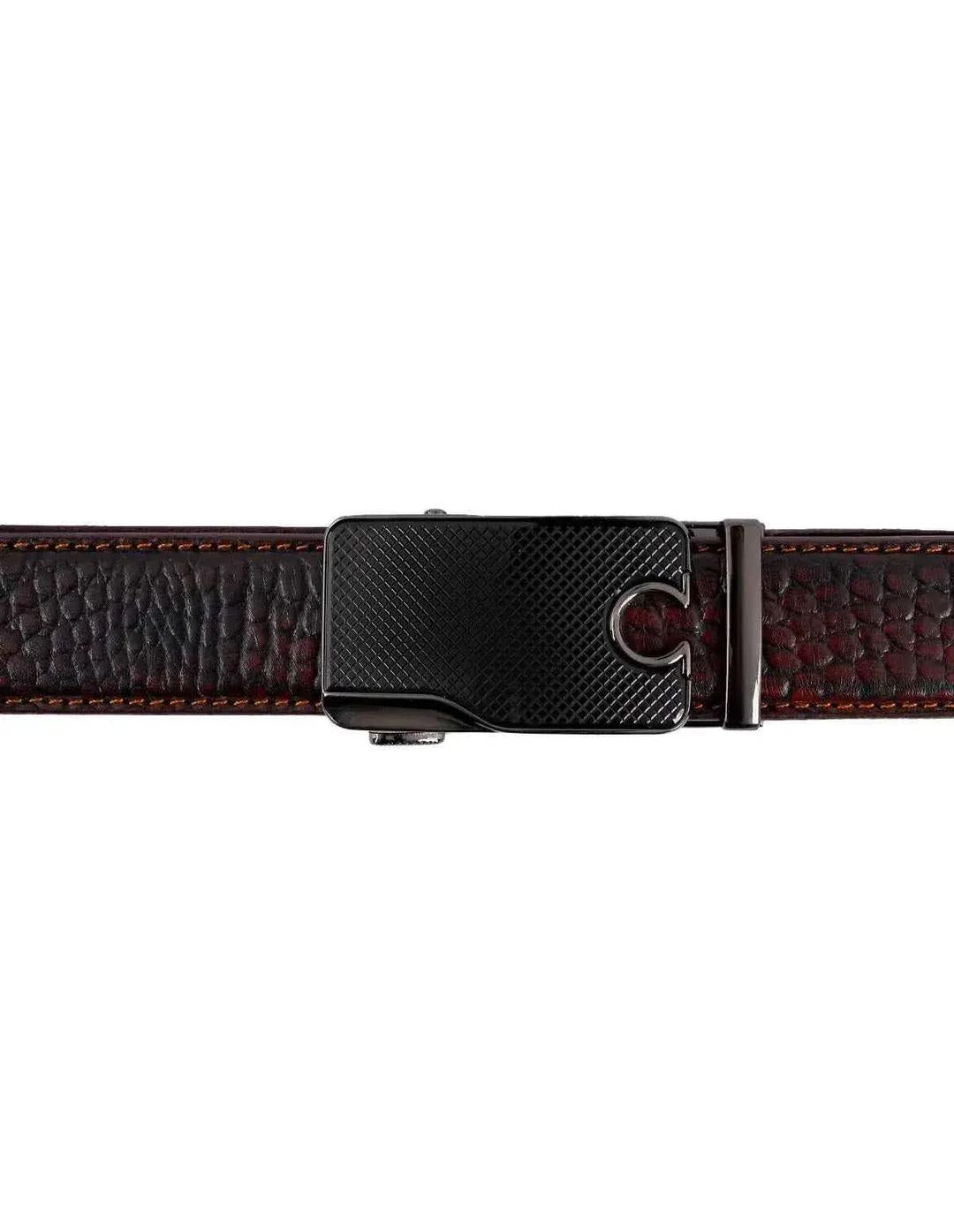 Leather Belt Brown – Designer Pattern with Metal Buckle Trend Nexus
