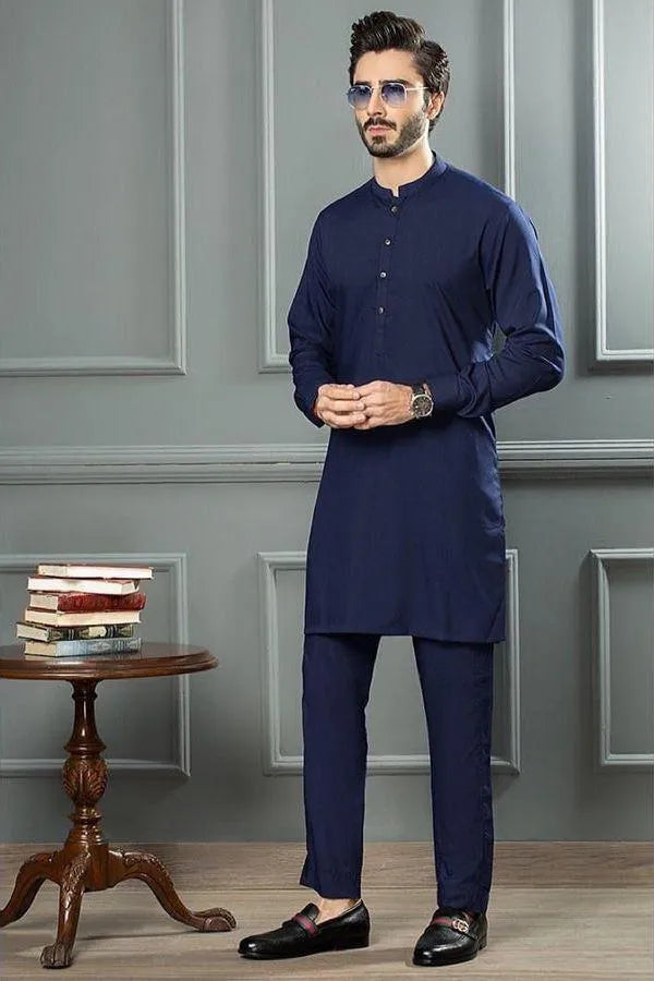 Men’s Wash & Wear Plain Shalwar Kameez – 2 Pcs Set in Grey Trend Nexus