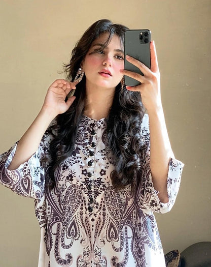 Women’s Swiss Lawn Printed 2-Piece Suit – Shirt & Trouser Trend Nexus